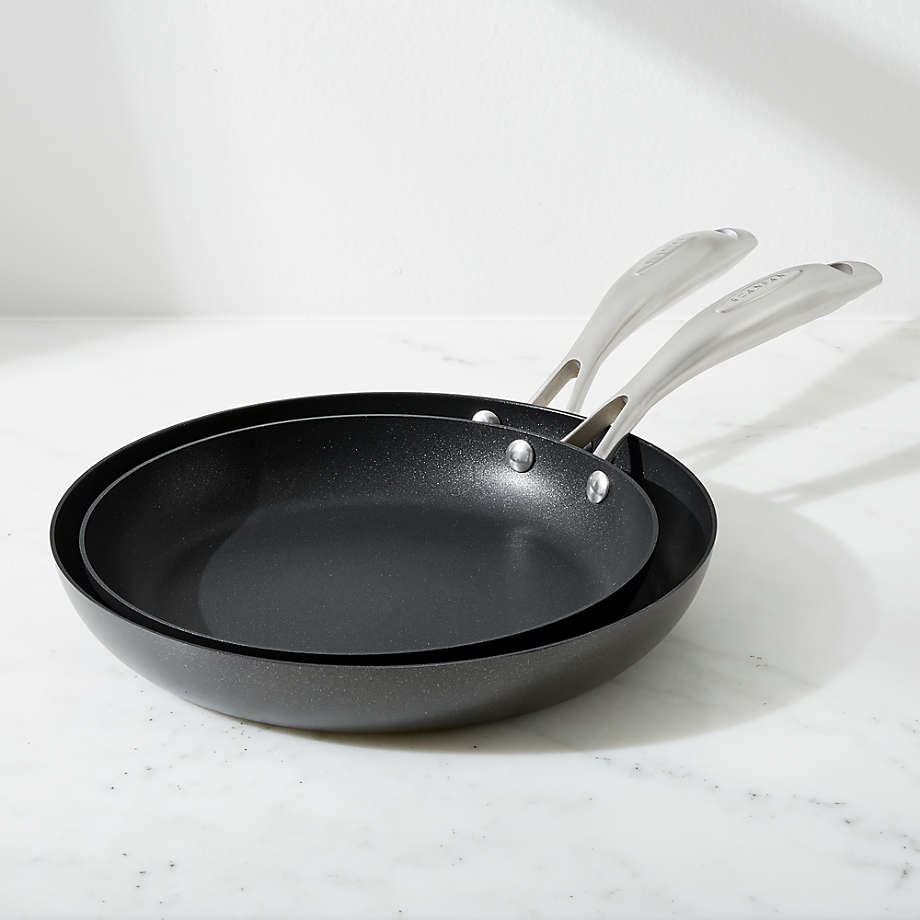 Crate & Barrel EvenCook Ceramic Denim Ceramic Nonstick Fry Pans