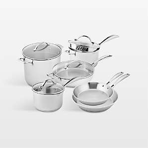 SCANPAN Stainless Steel Essentials 10-Piece Cookware Set | Crate