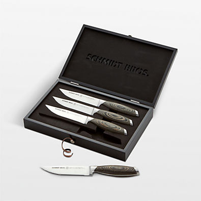 View Schmidt Brothers ® Bonded Ash Steak Knives Set of Four details