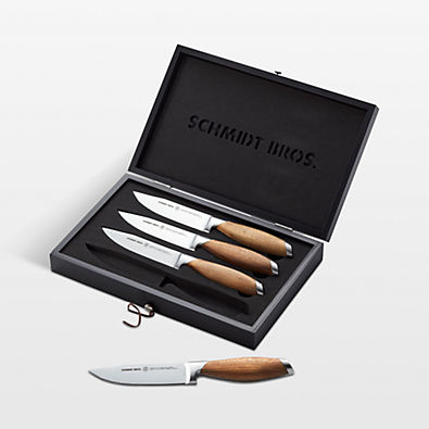 View Schmidt Brothers ® Bonded Teak Steak Knives, Set of 4 details