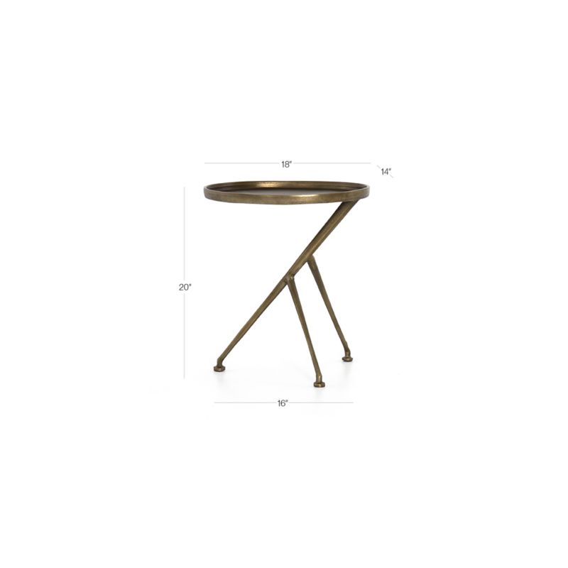 Cecilia Raw Brass Metal Accent Table