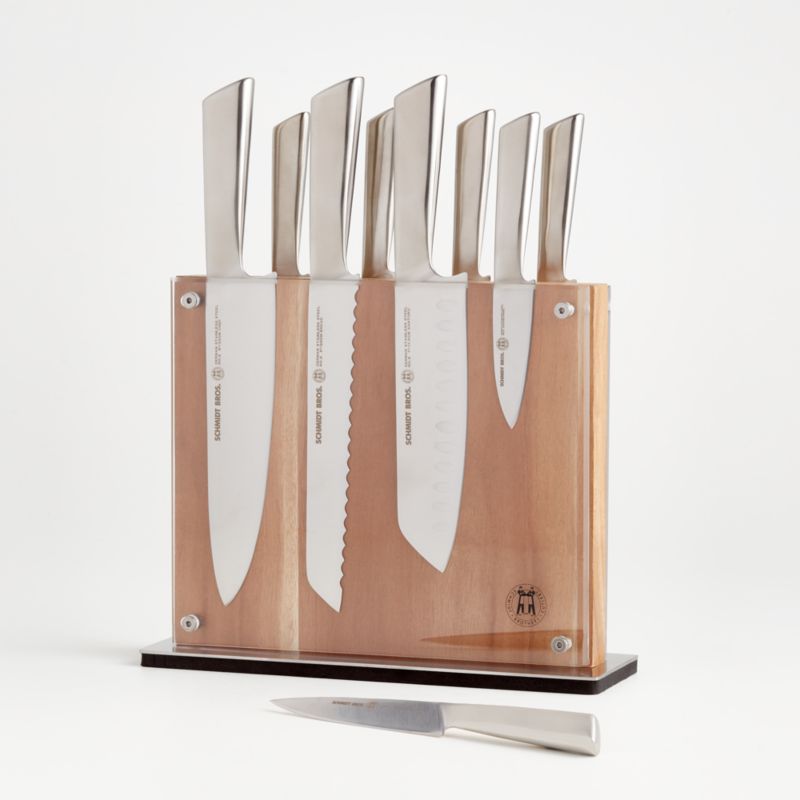 Schmidt Brothers Stainless Steel 10-Piece Knife Block Set + Reviews | Crate & Barrel