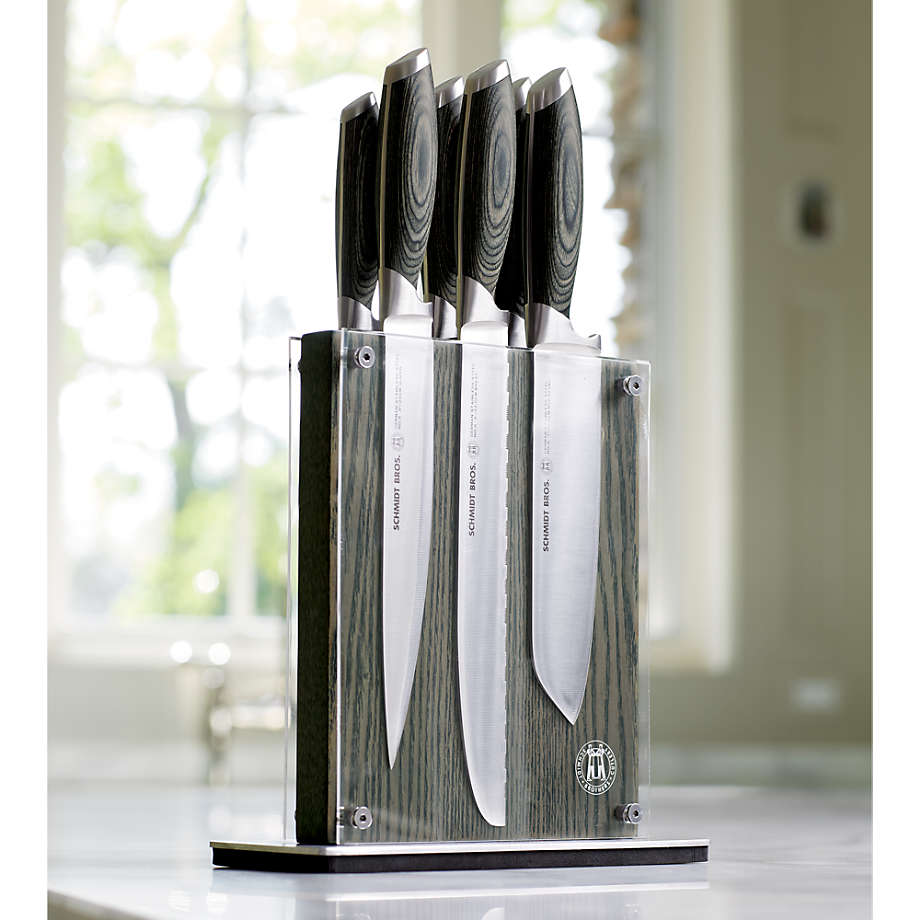 Schmidt Brothers Cutlery Zebra Wood 7pc Knife Block Set