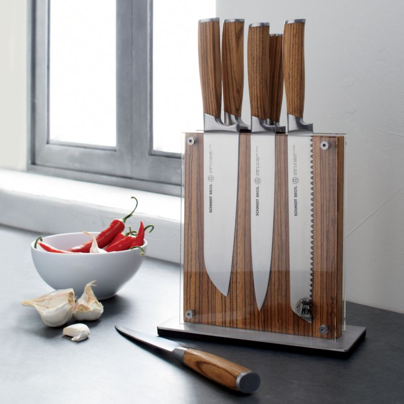 Schmidt Brothers ® 7-Piece Zebra Wood Knife Block Set - image 6 of 7