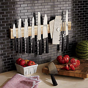 Schmidt Brothers - Black 18 Magnetic Knife Wall Bar, Universal Cutlery Storage Fits 8 - 10 Knives