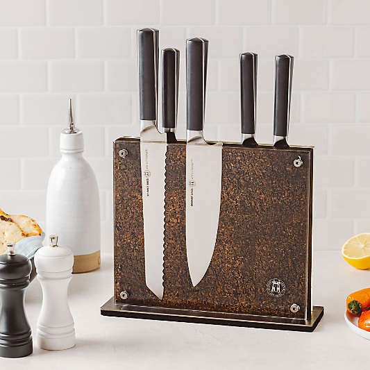 Schmidt Brothers Black Cork Knife Block