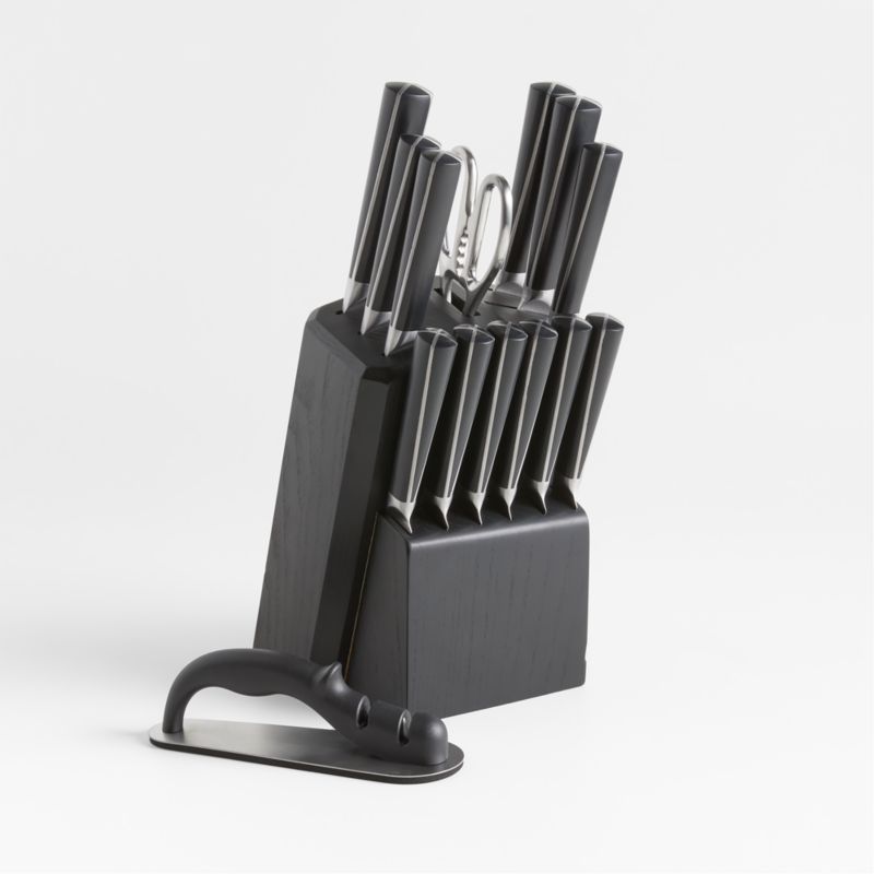 Schmidt Brothers 15-Piece Knife Block Set, Bonded Ash