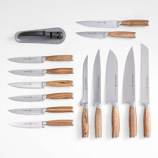 Schmidt Brothers ® Zebra Wood 15-Piece Knife Block Set