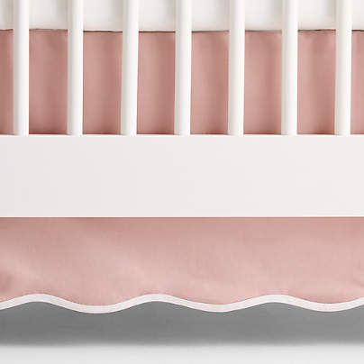 Scallop Classic Rose Organic Cotton Crib Skirt