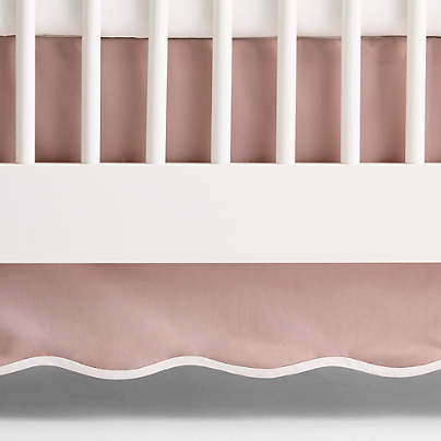 Scallop Classic Rose Organic Cotton Crib Skirt