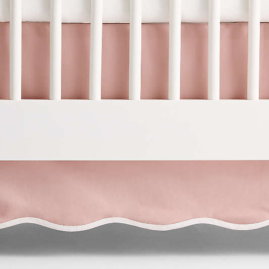 Scallop Classic Rose Organic Cotton Crib Skirt