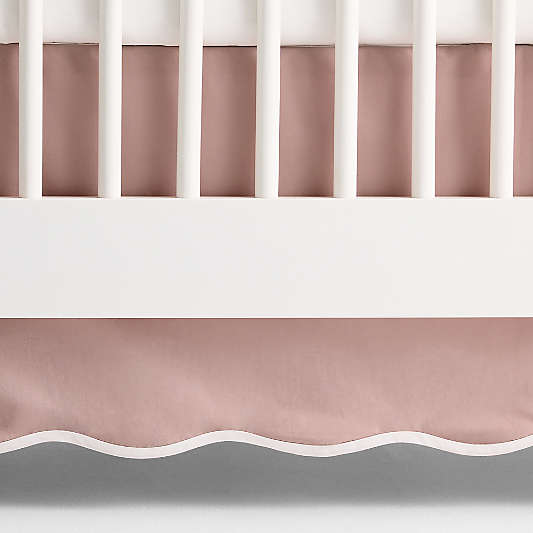 Scallop Classic Rose Organic Cotton Crib Skirt