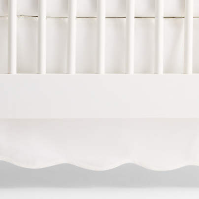 Scallop Ivory Organic Cotton Crib Skirt