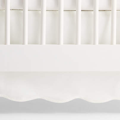 Scallop Ivory Organic Cotton Crib Skirt