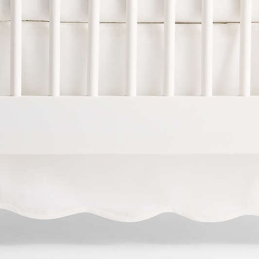 Scallop Ivory Organic Cotton Crib Skirt