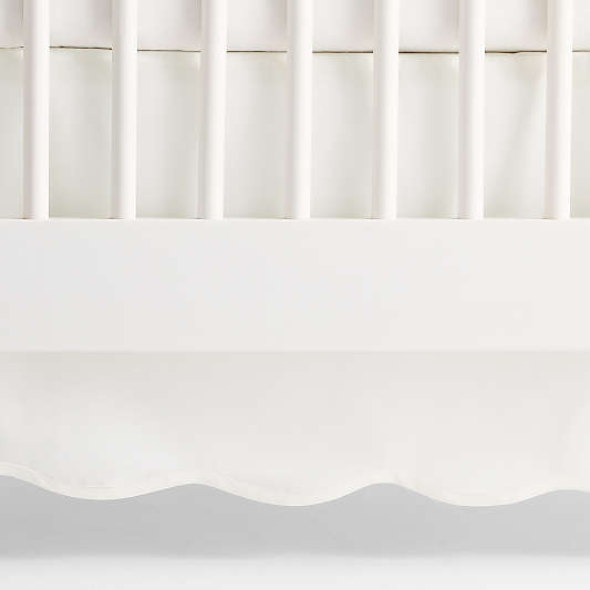 Scallop Ivory Organic Cotton Crib Skirt