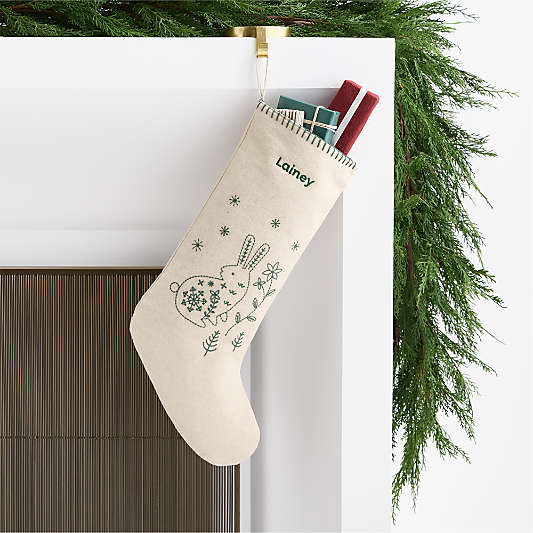 Scandi Heritage Bunny Kids Christmas Stocking
