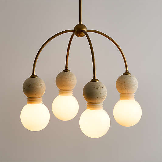 Second Serve Stone and Metal Chandelier Light by Venus Williams