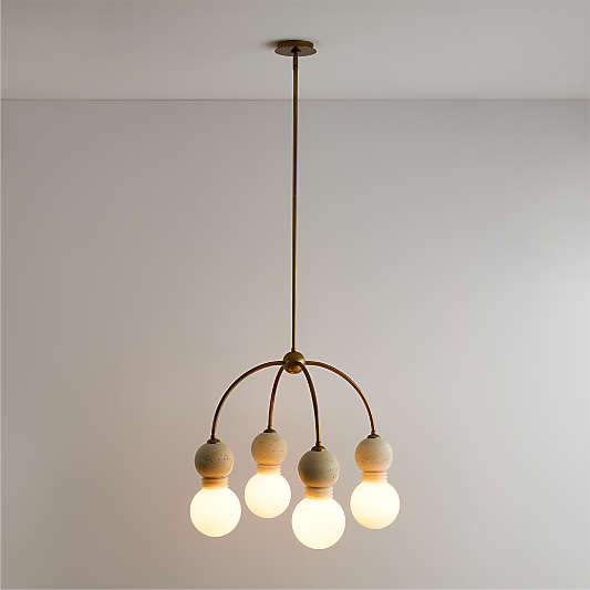 Second Serve Stone and Metal Chandelier Light by Venus Williams