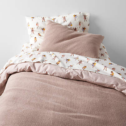 Scoop Classic Mauve Waffle Weave Organic Cotton Kids Twin Duvet Cover