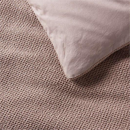 Scoop Classic Mauve Waffle Weave Organic Cotton Kids Full/Queen Duvet Cover