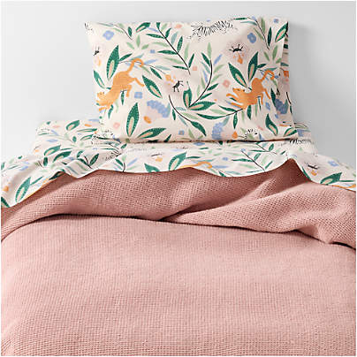 Scoop Violet Rose Organic Cotton Gauze Toddler Duvet Cover