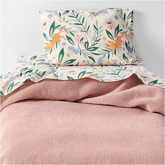 Scoop Violet Rose Organic Cotton Gauze Toddler Duvet Cover