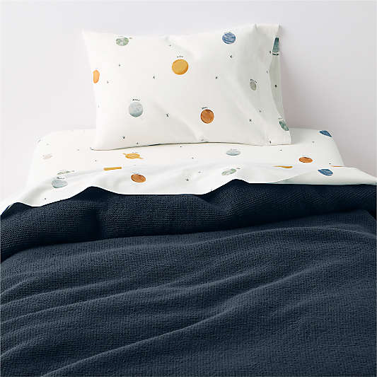 Scoop Deep Indigo Organic Cotton Gauze Toddler Duvet Cover