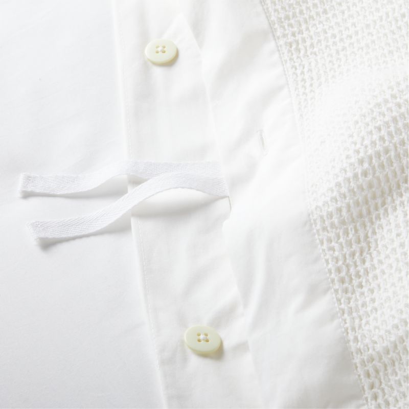 Scoop Cream Waffle Weave Organic Cotton Kids Twin Duvet Cover