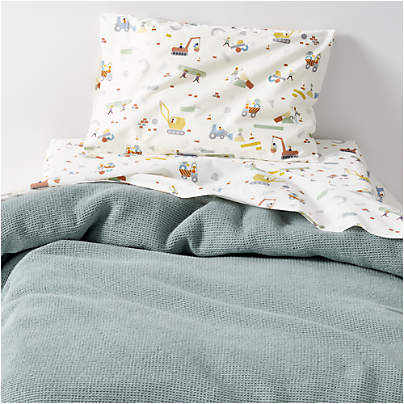 Scoop Light Blue Organic Cotton Gauze Toddler Duvet Cover