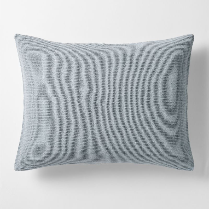 Scoop Light Blue Waffle Weave Organic Cotton Kids Pillow Sham - image 0 of 5