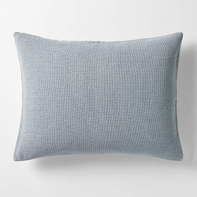 Scoop Light Blue Waffle Weave Organic Cotton Kids Pillow Sham