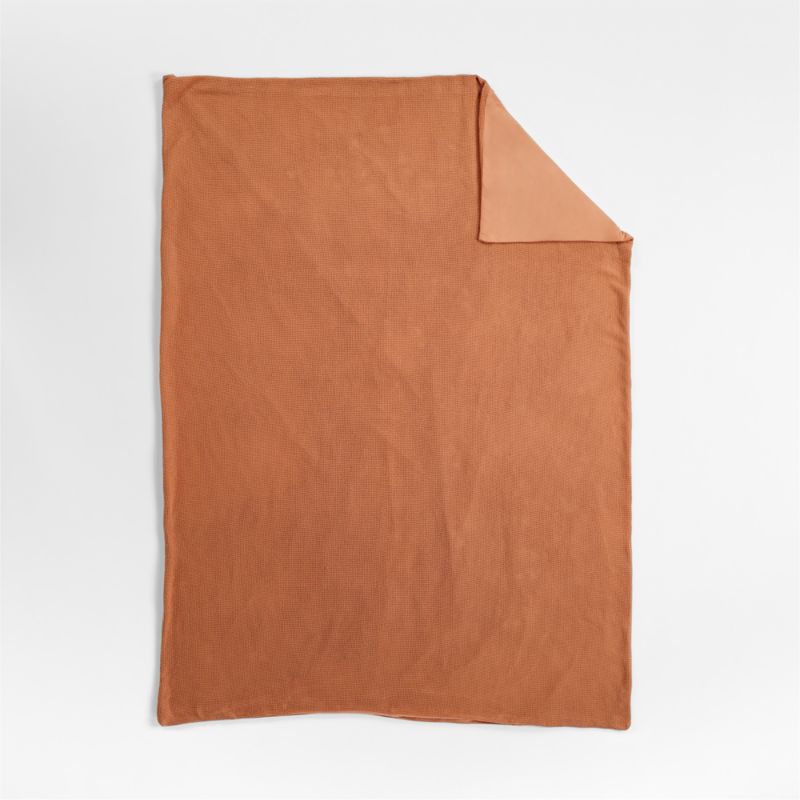 Scoop Terracotta Waffle Weave Organic Cotton Kids Full/Queen Duvet Cover