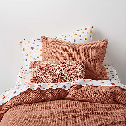 Scoop Clay Waffle Weave Organic Cotton Kids Full/Queen Duvet Cover