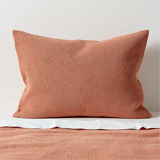 Scoop Clay Waffle Weave Organic Cotton Kids Pillow Sham