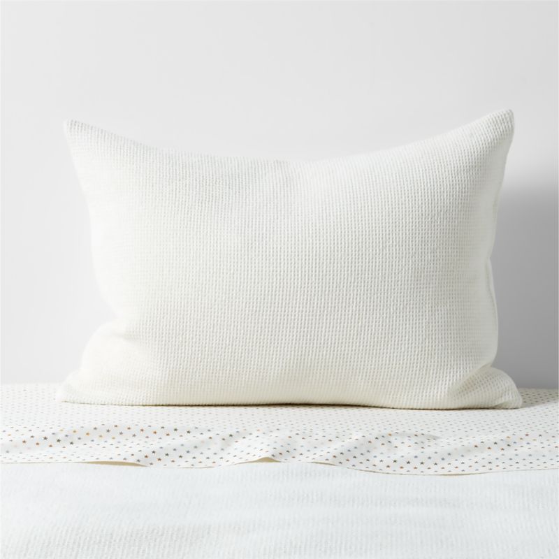 Scoop Cream Waffle Weave Organic Cotton Kids Pillow Sham - image 2 of 12