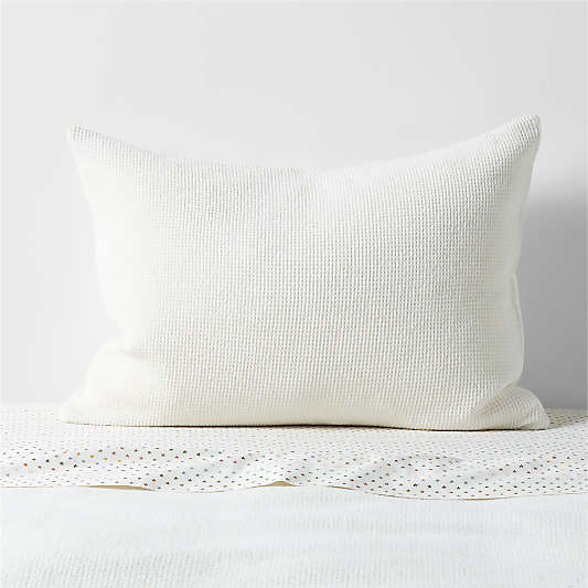 Scoop Cream Waffle Weave Organic Cotton Kids Pillow Sham