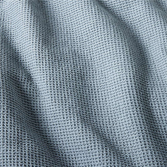 Scoop Light Blue Waffle Weave Organic Cotton Kids Duvet Cover