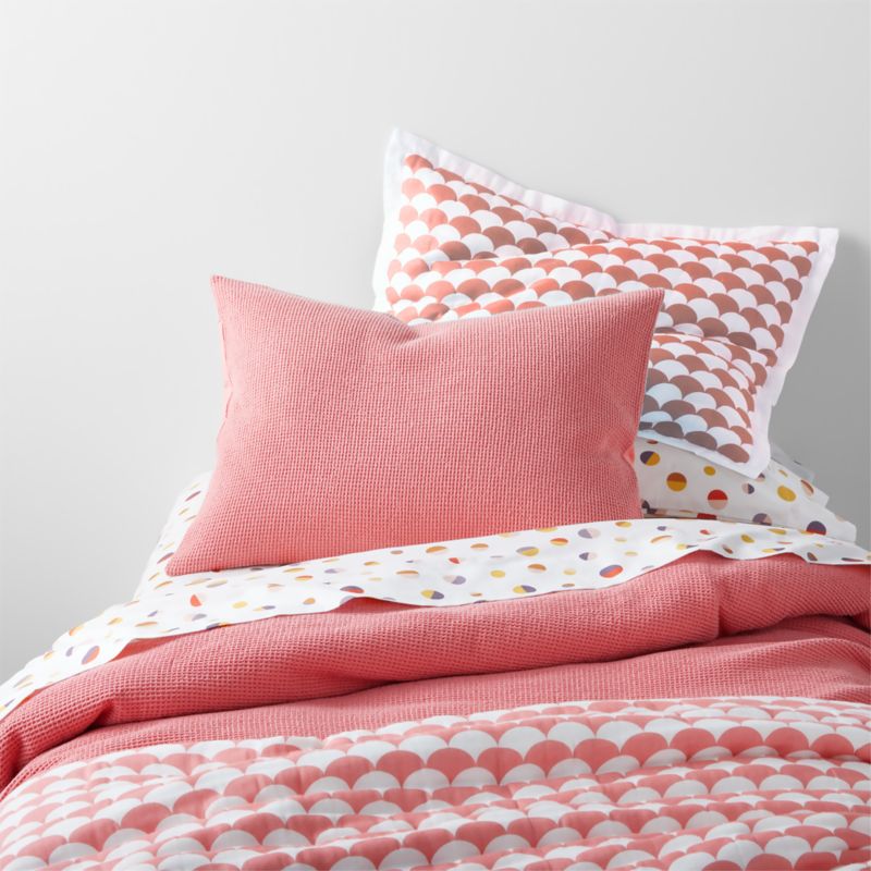 Scoop Organic Cotton Waffle Weave Full/Queen Pink Kids Duvet Cover - image 3 of 12