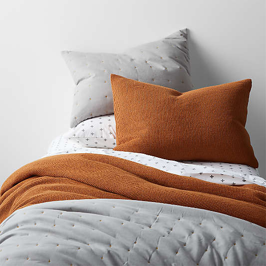 Scoop Terracotta Waffle Weave Organic Cotton Kids Twin Duvet Cover