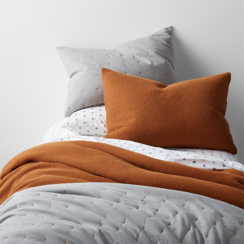 Scoop Terracotta Waffle Weave Organic Cotton Kids Twin Duvet Cover