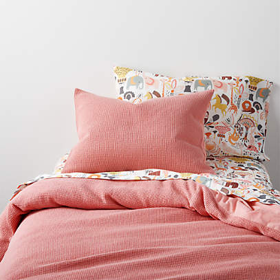 waffle bedding pink