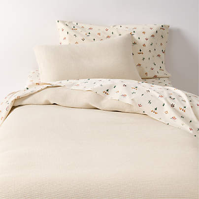 Scoop Undyed Organic Cotton Gauze Kids Twin Duvet Cover