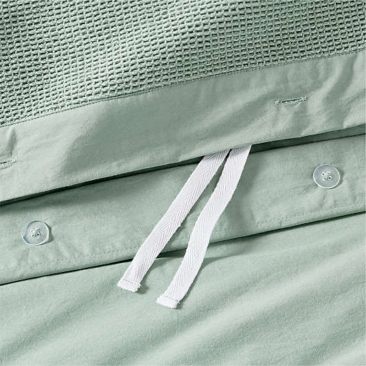 Scoop Muted Teal Organic Cotton Kids Duvet Cover