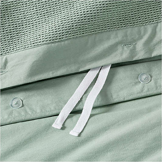 Scoop Muted Teal Organic Cotton Kids Duvet Cover