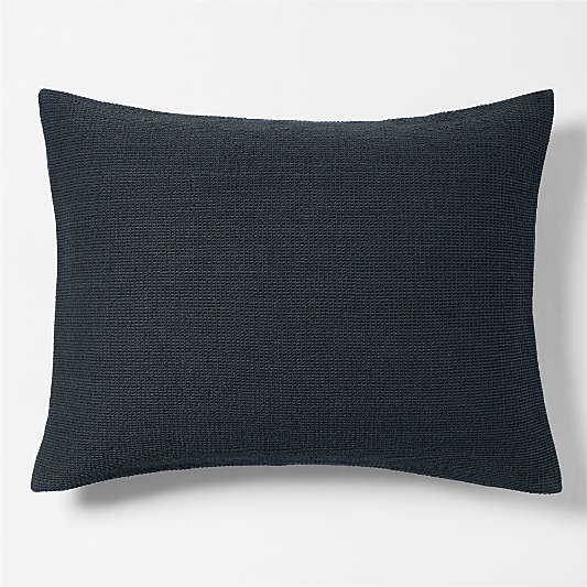 Scoop Waffle Organic Cotton Deep Indigo Standard Bed Pillow Sham