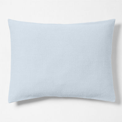 View Scoop Waffle Organic Cotton Sky Blue Standard Bed Pillow Sham details