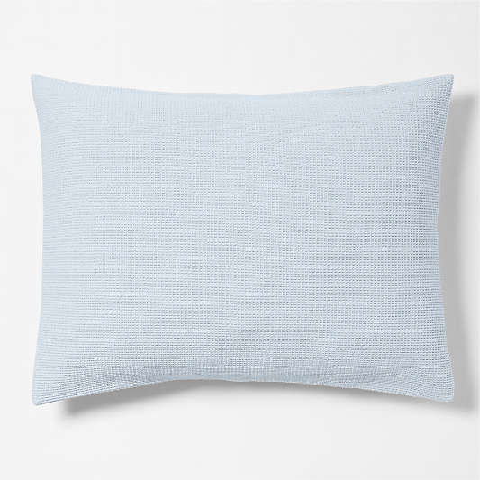 Scoop Waffle Organic Cotton Sky Blue Standard Bed Pillow Sham