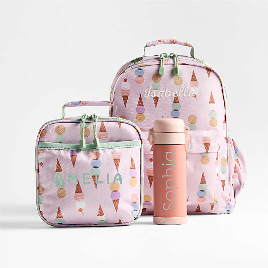 Pink Colorblock Insulated Stainless Steel Kids Water Bottle with Straw