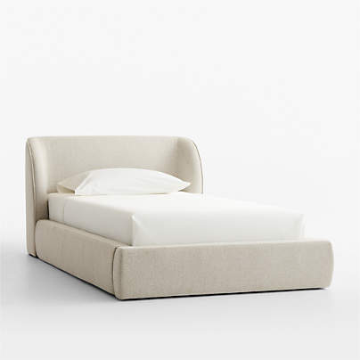 Scout Shelter Cream Upholstered Kids Twin Bed